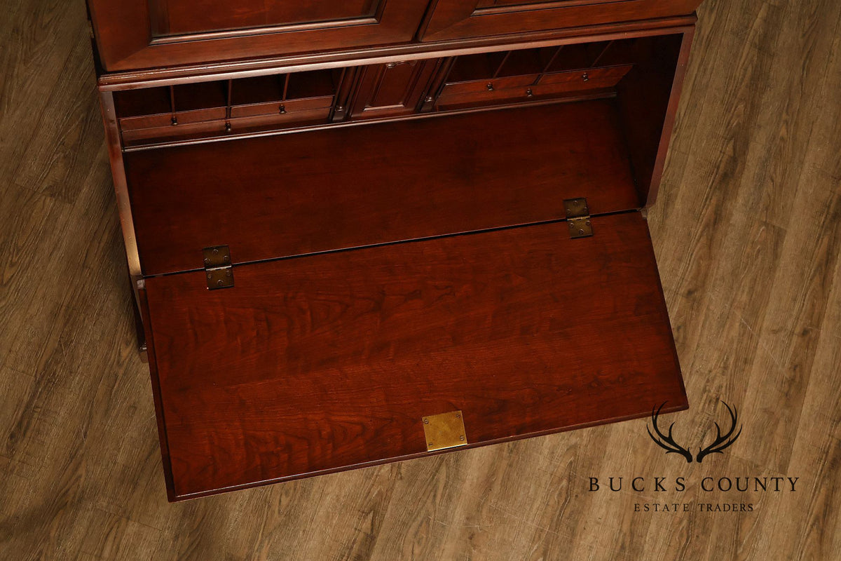 Wright Table Company New England Cherry Secretary Desk Bookcase