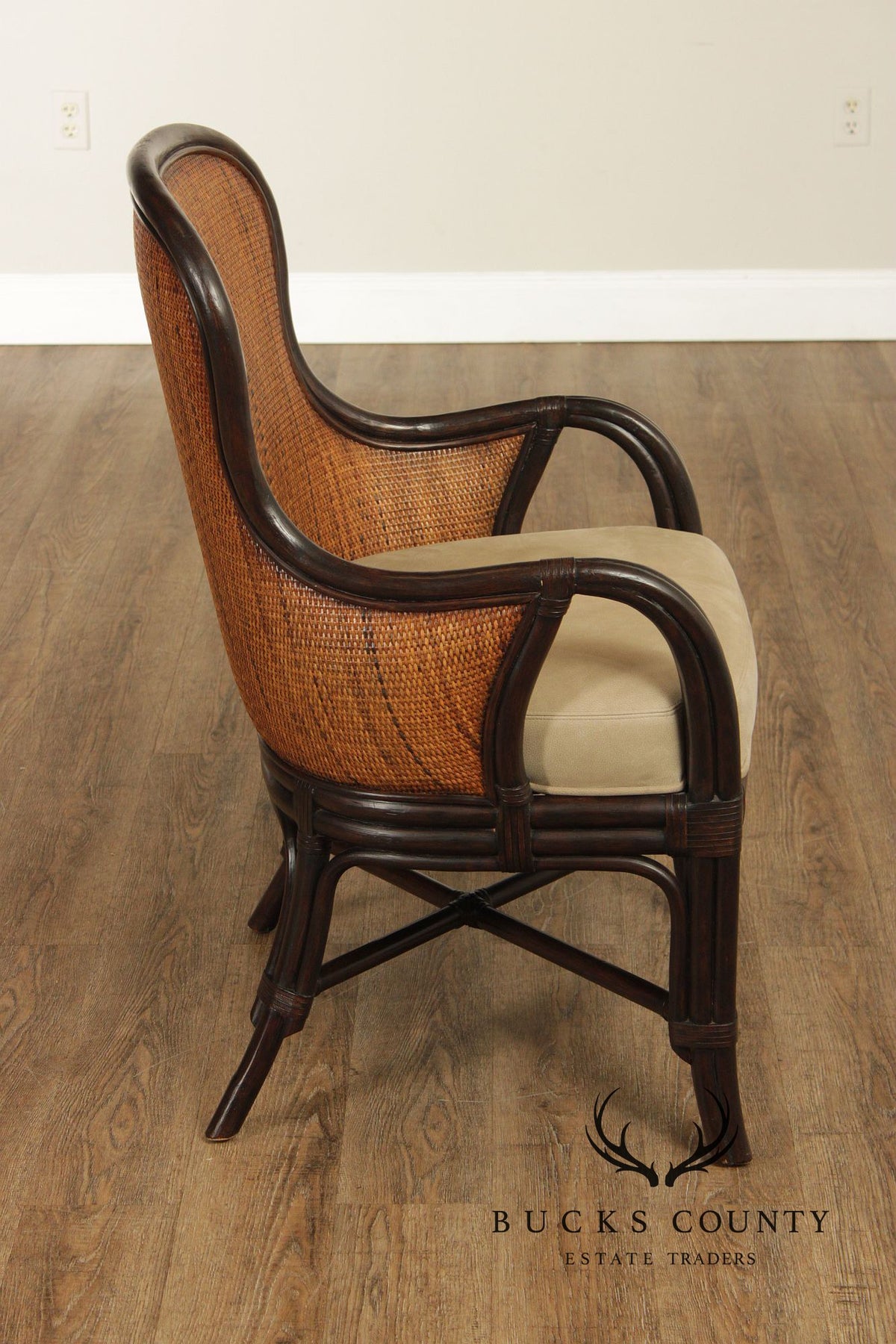 Palecek Rattan and Bamboo Armchair