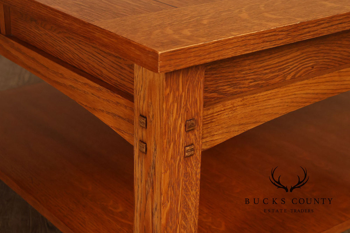 Mission Style Oak Two-Tier Coffee Table