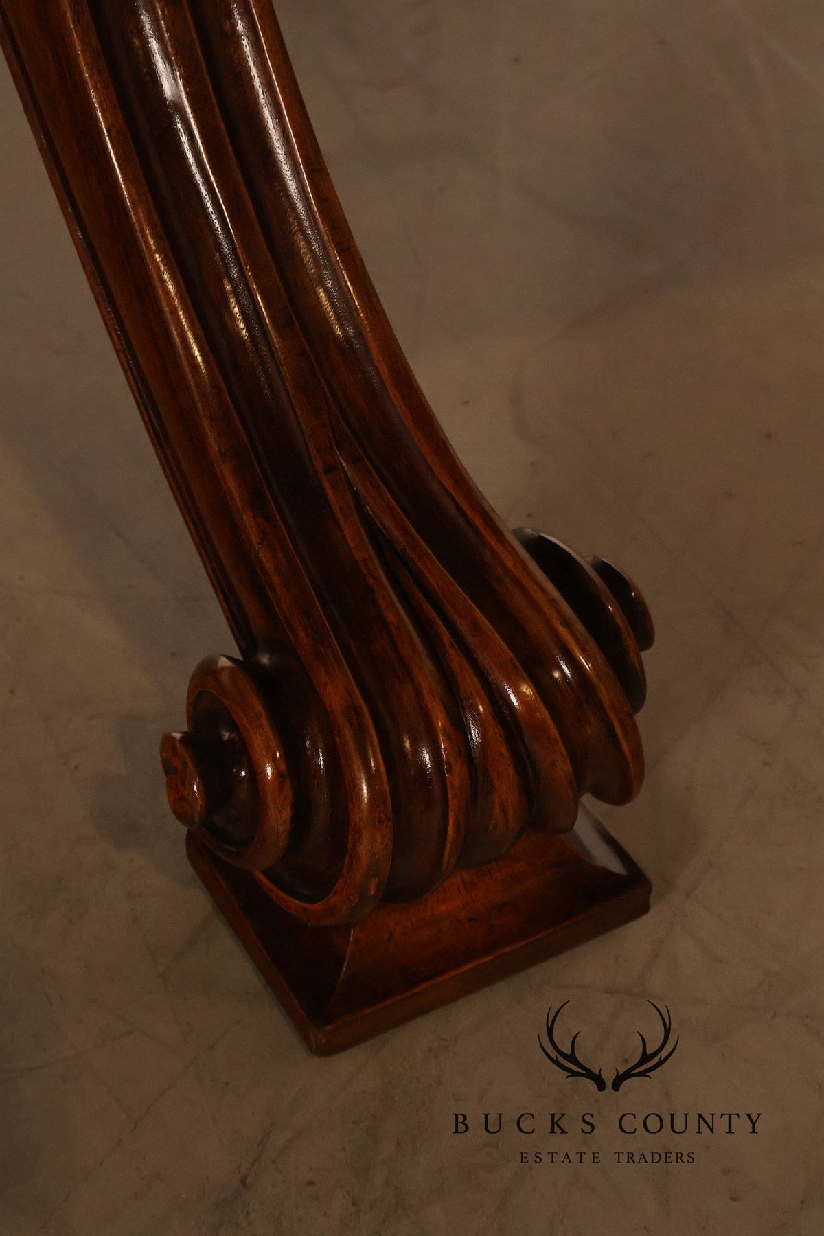 Dessin Fournir Banded Burlwood Large Double Pedestal Banquet Dining Table