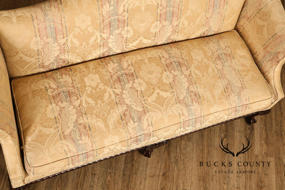 Hickory Chair Chippendale Style Mahogany Camelback Sofa
