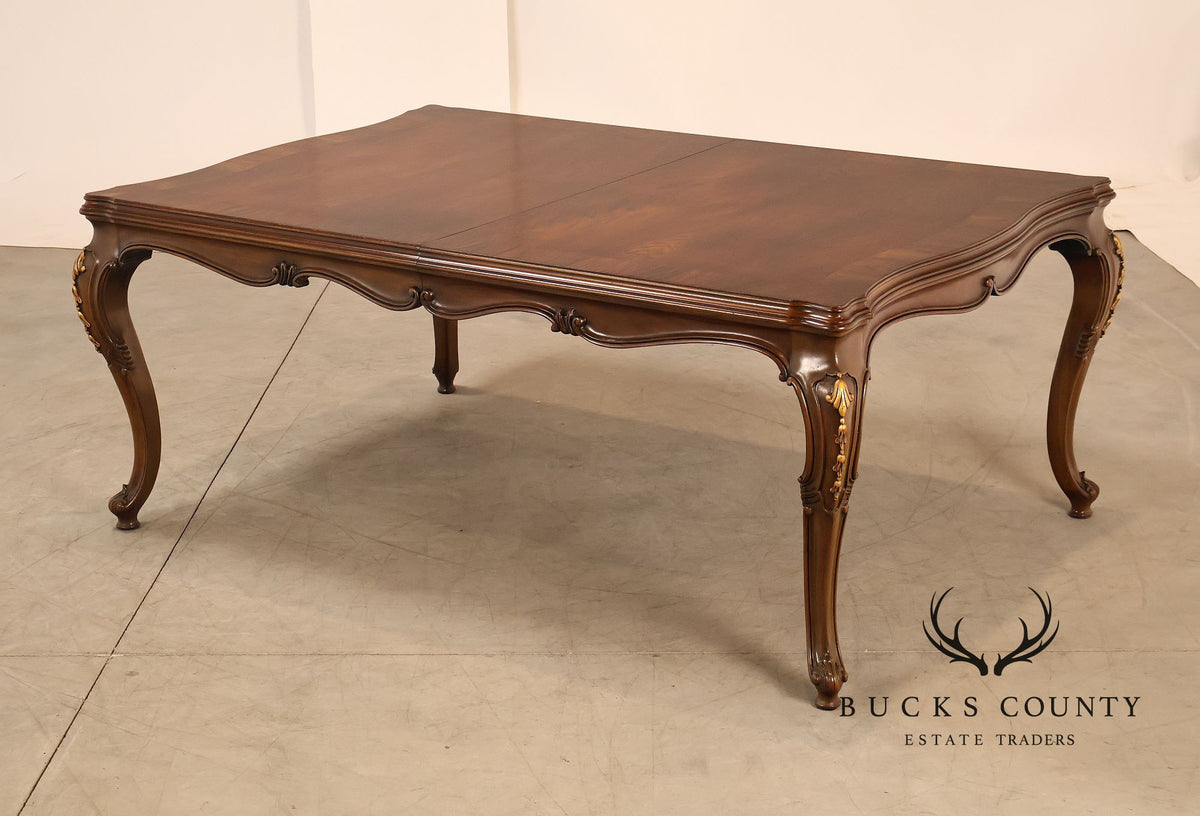 Karges French Louis XV Style Walnut Expandable Dining Table