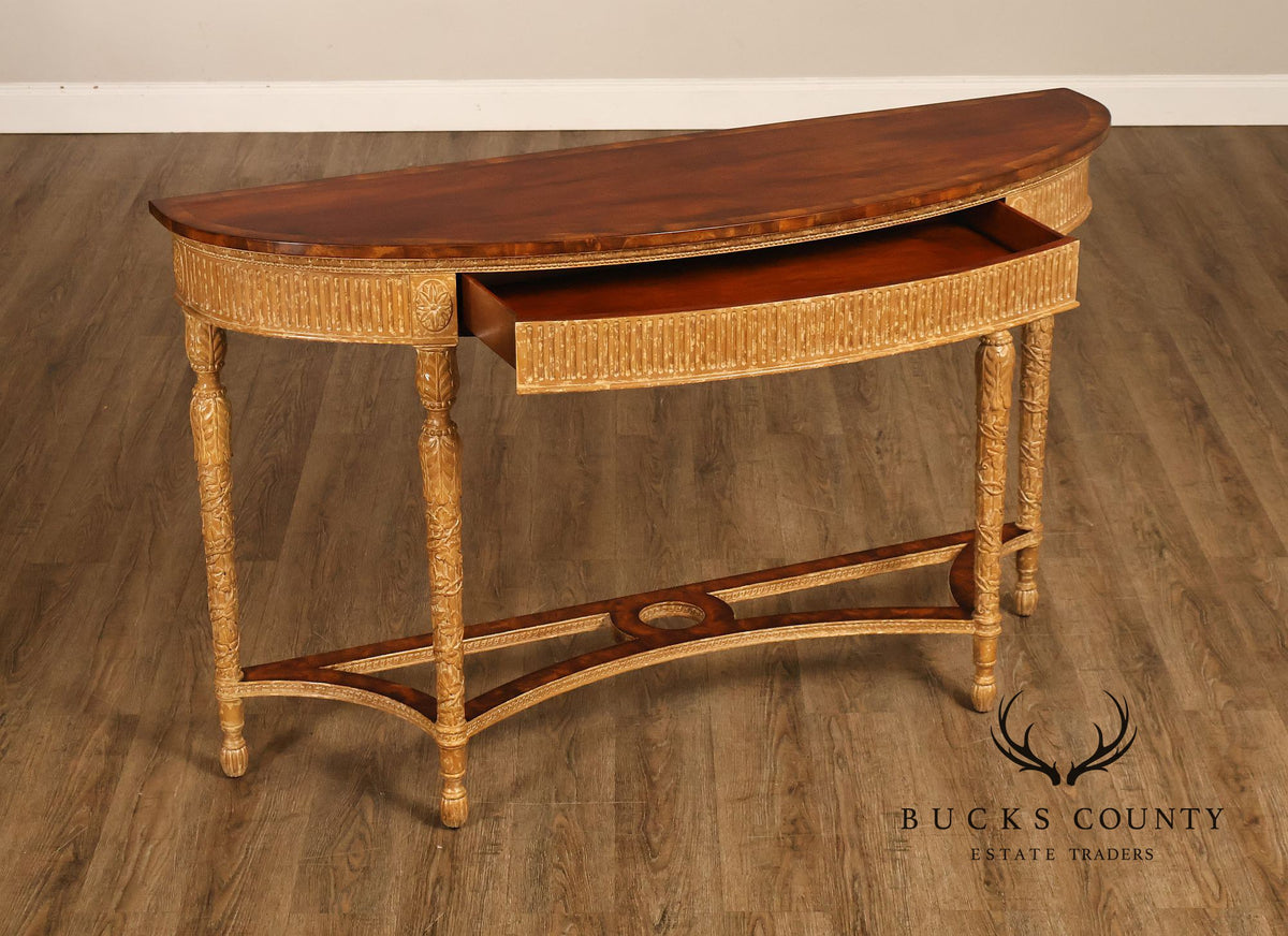 Theodore Alexander French Louis XVI Style Demilune Console