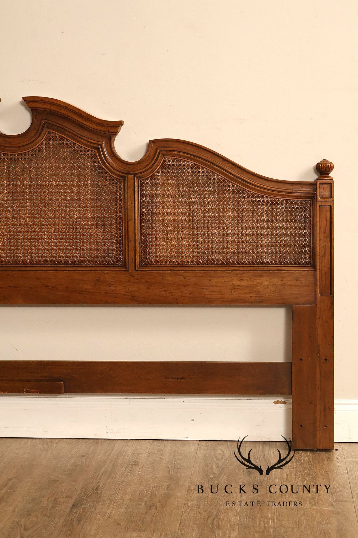 Henredon French Country Style King Size Caned Headboard