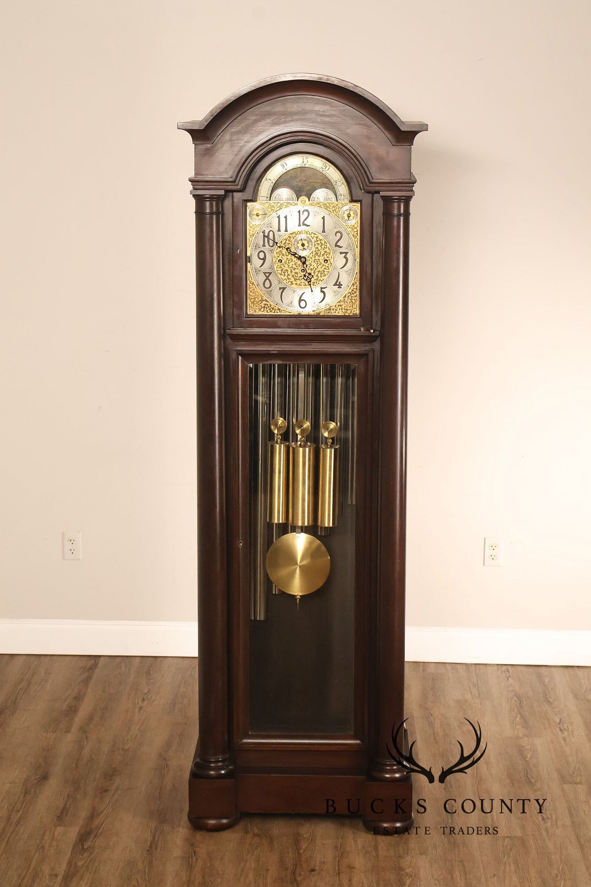 Herschede 1925 “Swan” Nine-Tube Mahogany Hall Clock