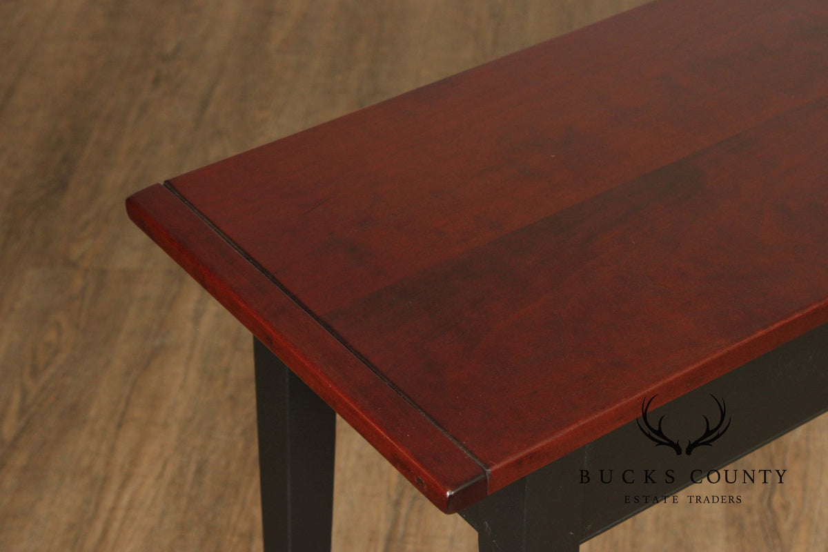 Shaker Style Painted Base Cherry Console Table