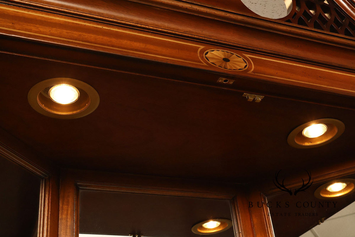 Georgian Style Lighted Mahogany Corner Cabinet