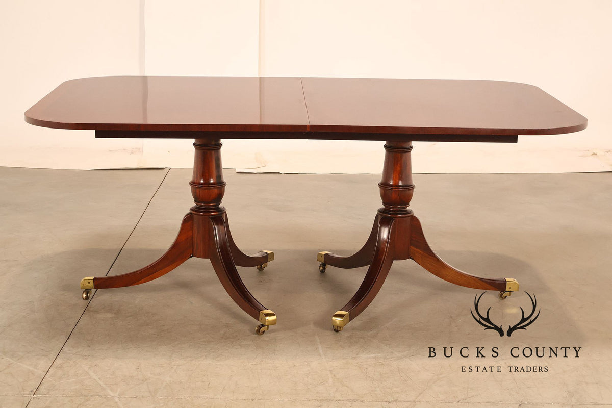 Federal Style Mahogany Double Pedestal Dining Table