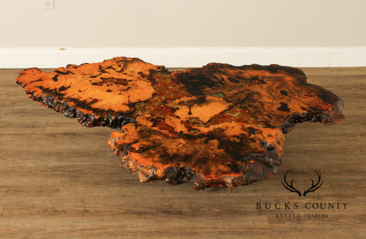 The Burlwood Co. Star Dust Redwood Burl Live Edge Coffee Table