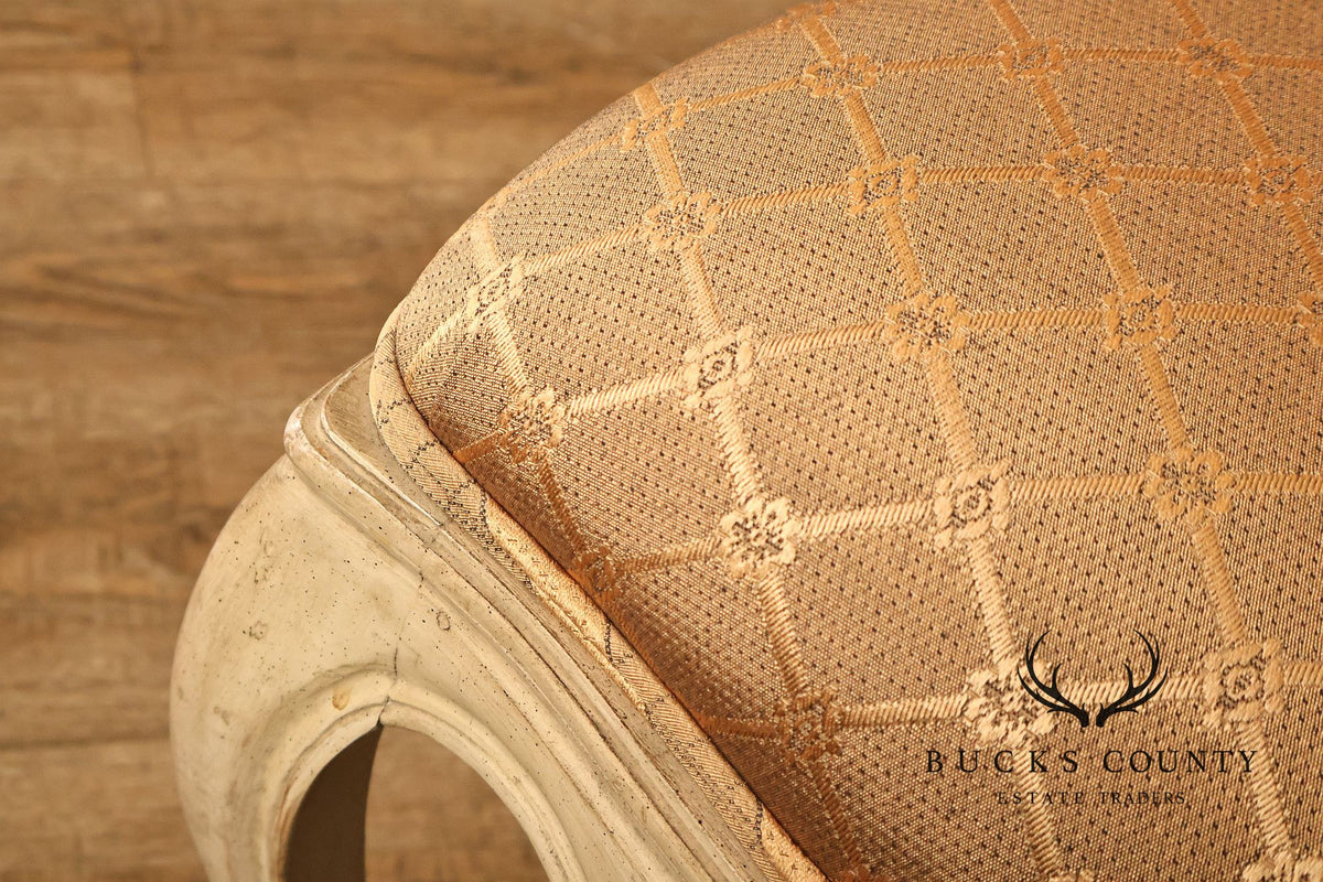 French Provincial Style Set Of Six Painted Upholstered Dining Chairs