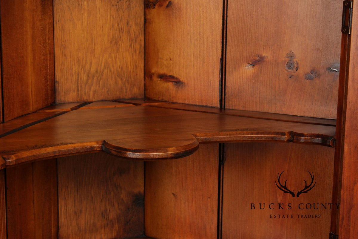 Custom Crafted Solid Pine Farmhouse Corner Cabinet