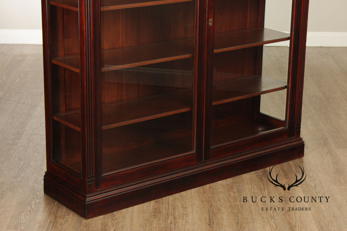 Antique American Renaissance Revival Walnut Display Cabinet Bookcase