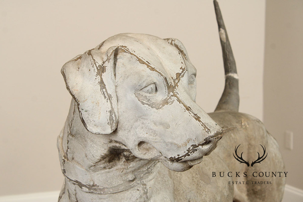 Antique J.W. Fiske Zinc Morley's Dog Statue