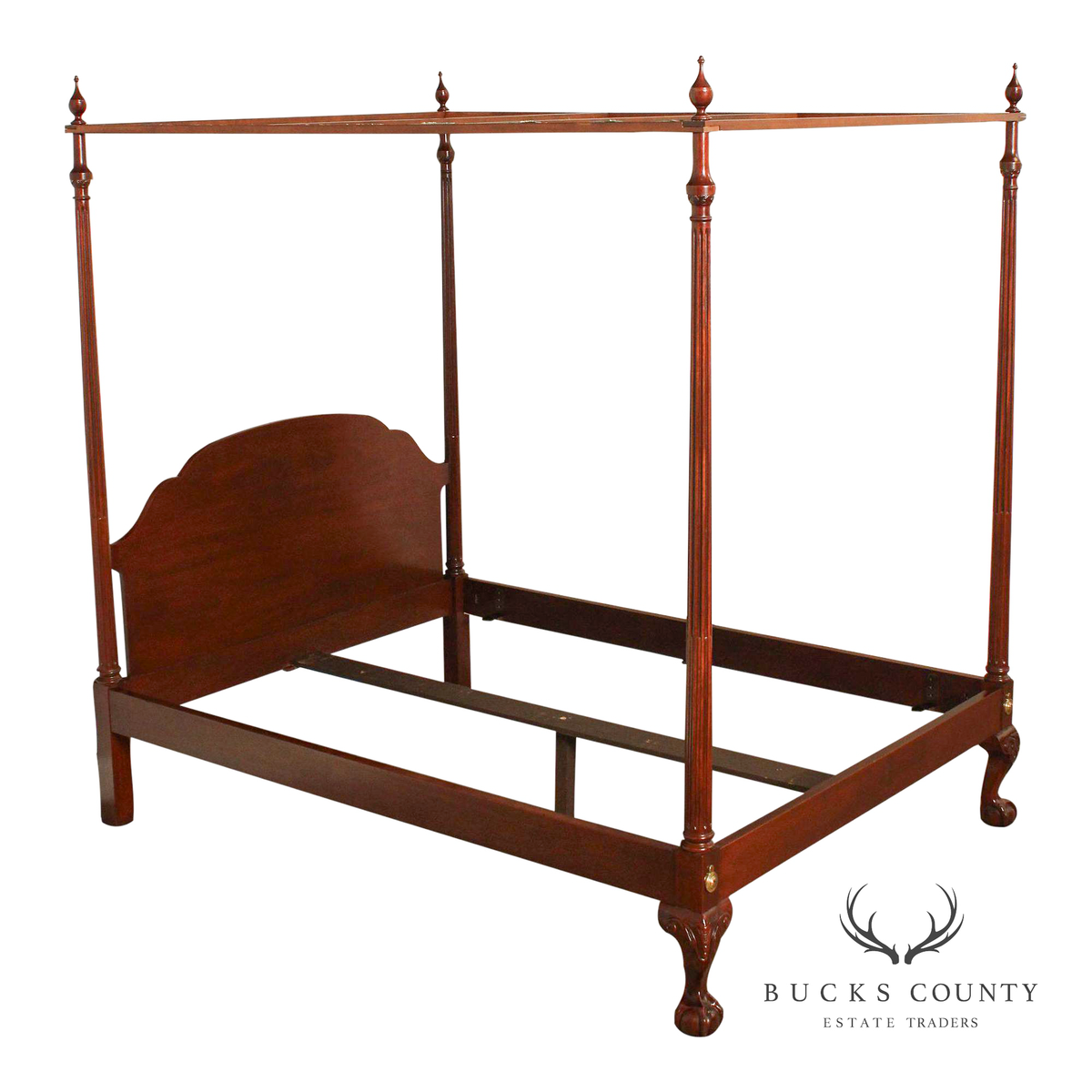 Baker Furniture Mahogany Queen Canopy Bed