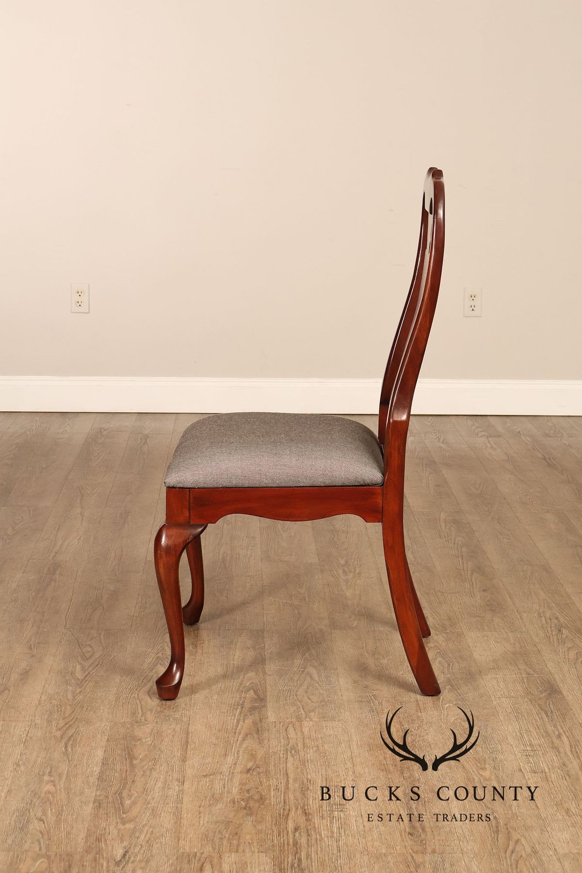 Queen Anne Style Set Of Four Cherry Side Dining Chairs