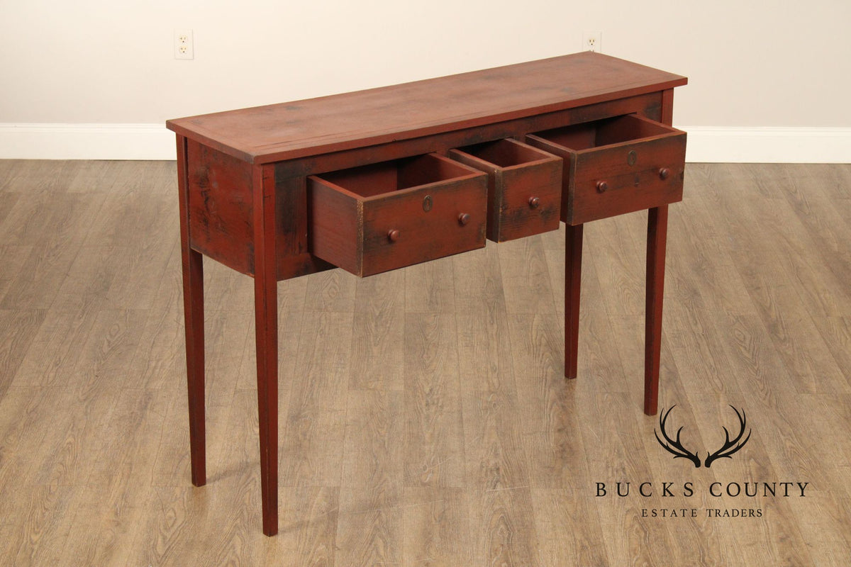 Primitive Style Distress Painted Sideboard or Console