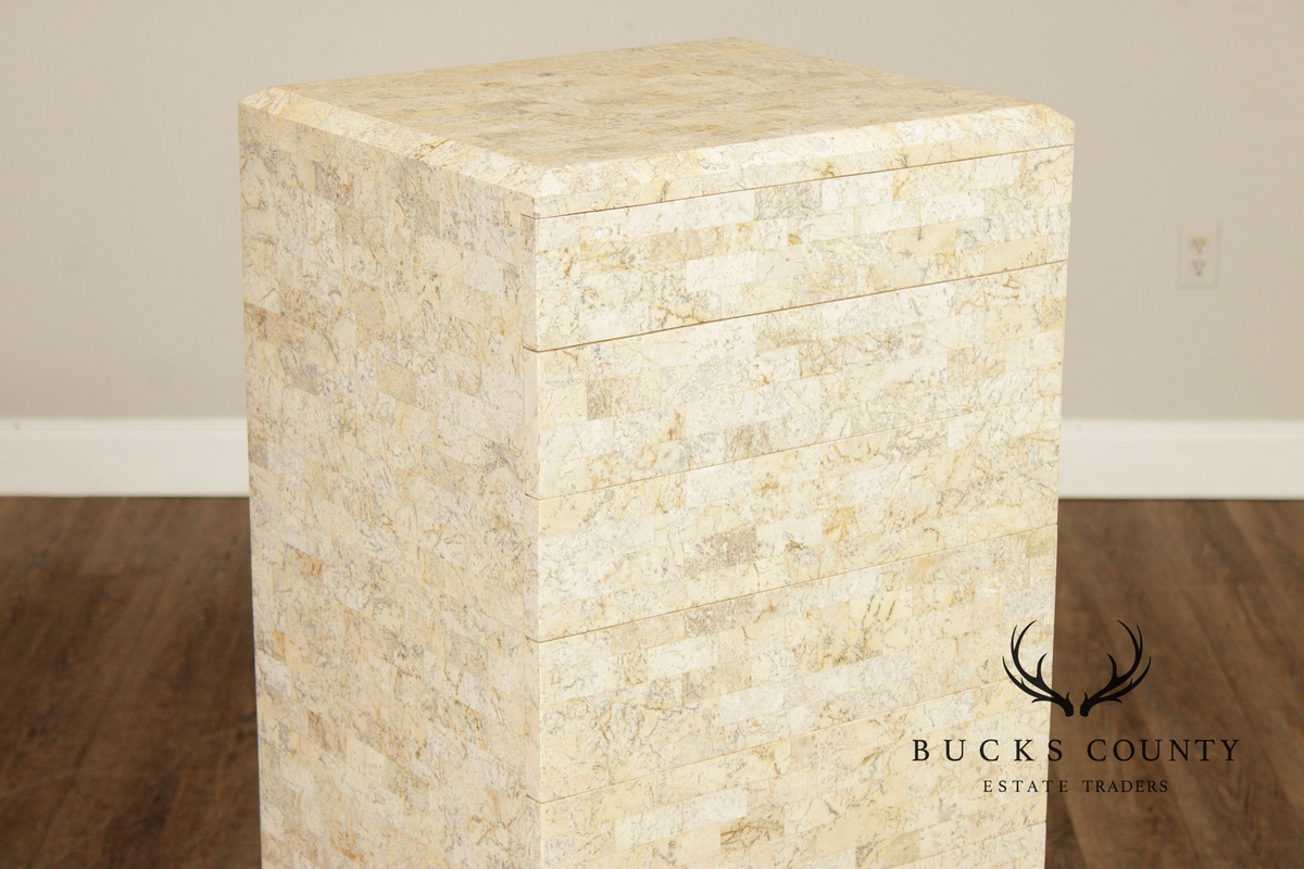 Maitland Smith Tessellated Marble Tall Chest