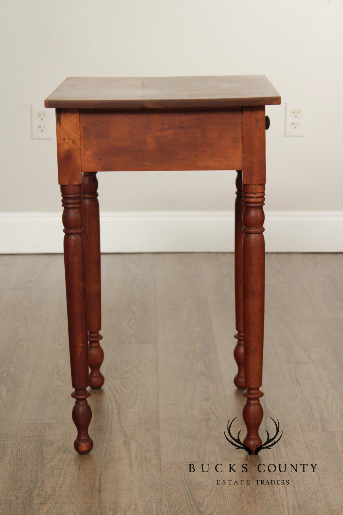 Antique American Poplar Empire One Drawer Work Table