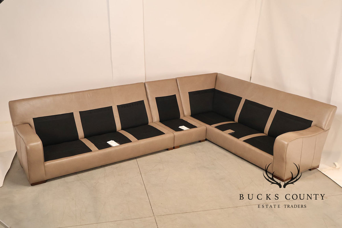 Century Furniture Leather Sectional Sofa