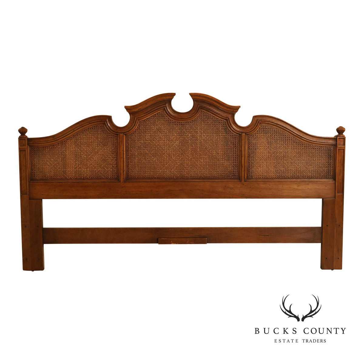 Henredon French Country Style King Size Caned Headboard