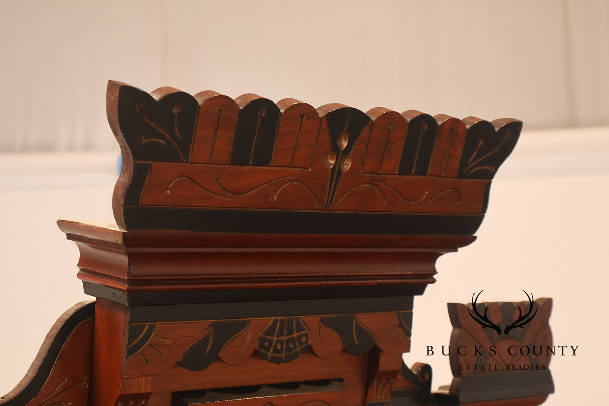 Victorian Eastlake Carved Wood Hall Tree