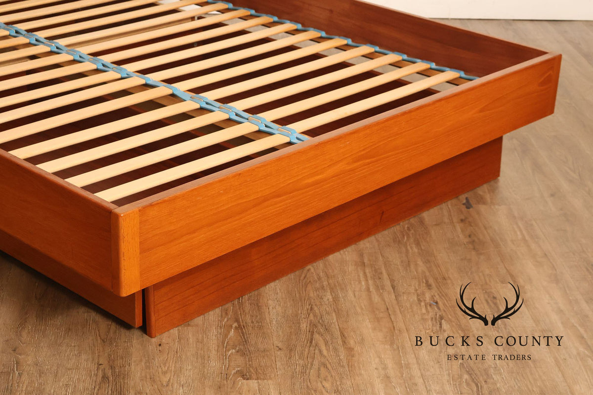Scan Coll Danish Modern Queen Size Teak Platform Bed