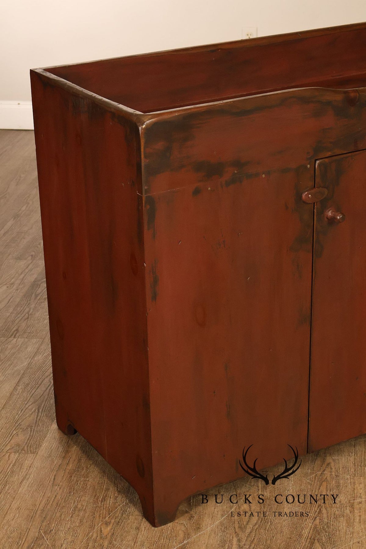Custom Crafted Primitive Painted Pine Dry Sink Cabinet