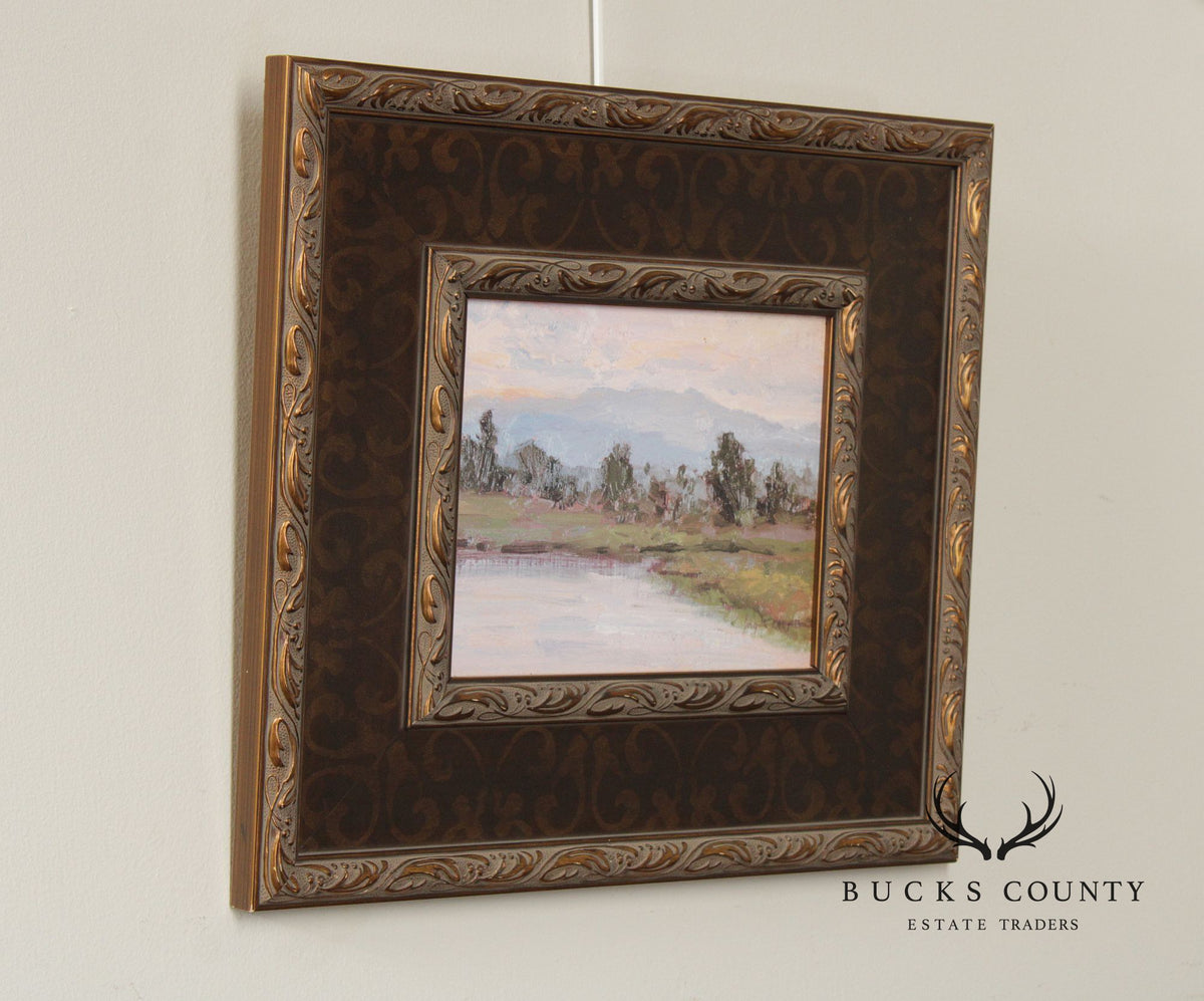 Impressionist Style Landscape Painting Riverbank