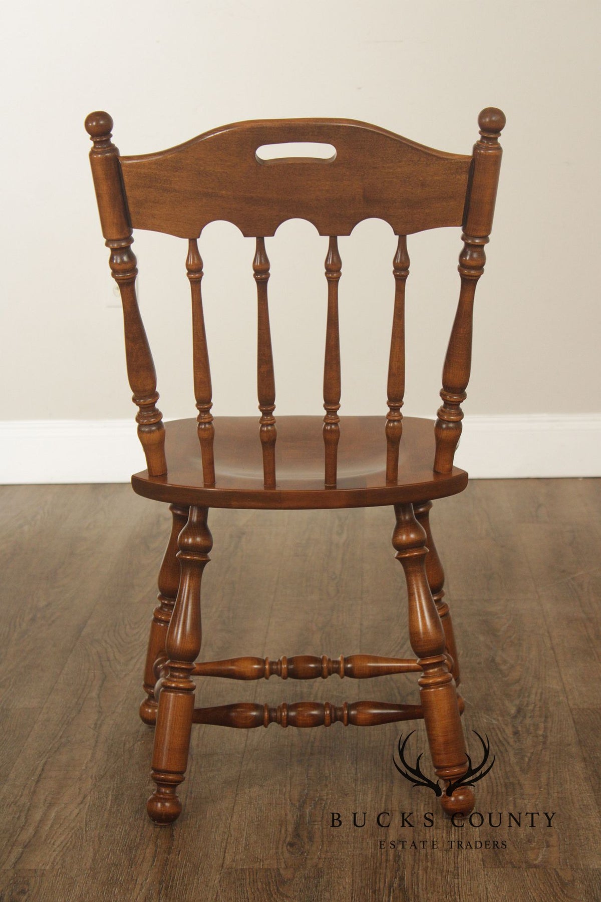 Ethan Allen Heirloom Nutmeg Maple Colonial Spindle Back Side Chair