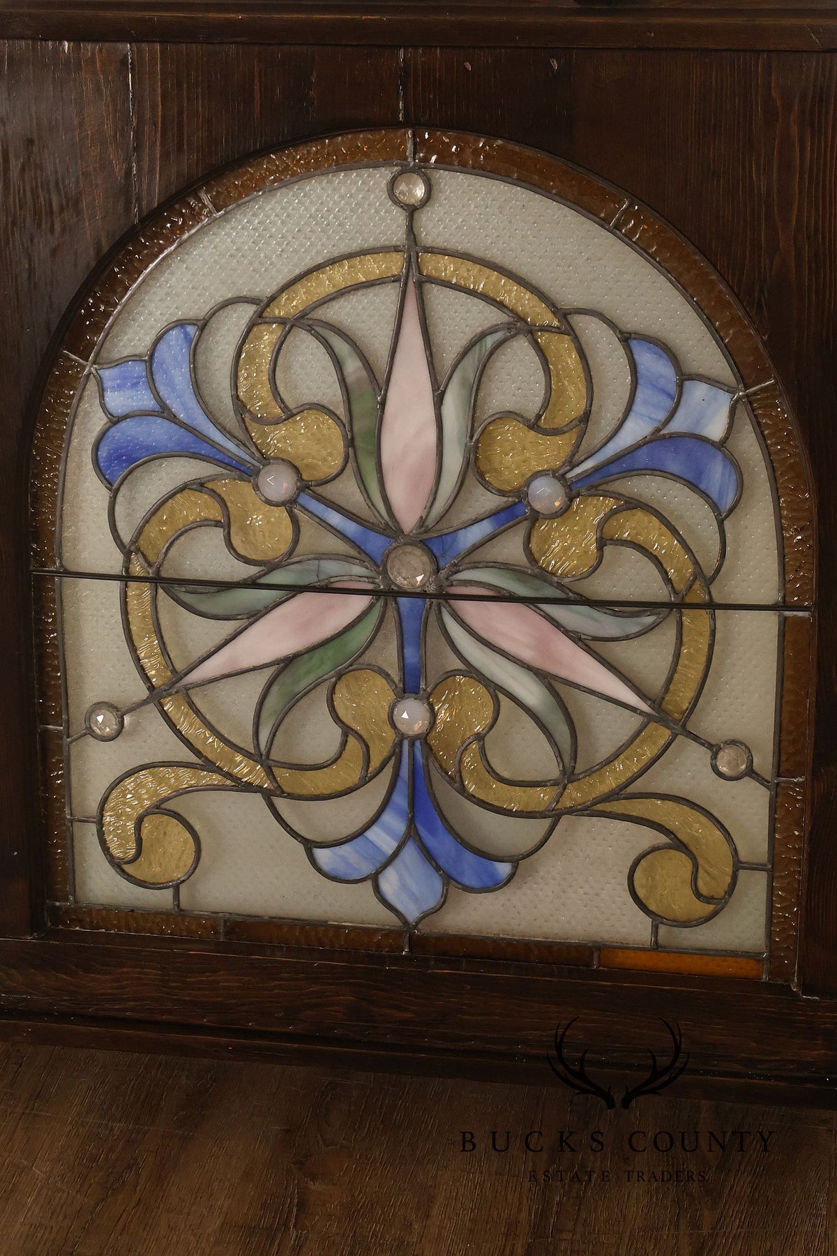 Illuminated Stained Glass Decorative Wall Panel In Wood Frame