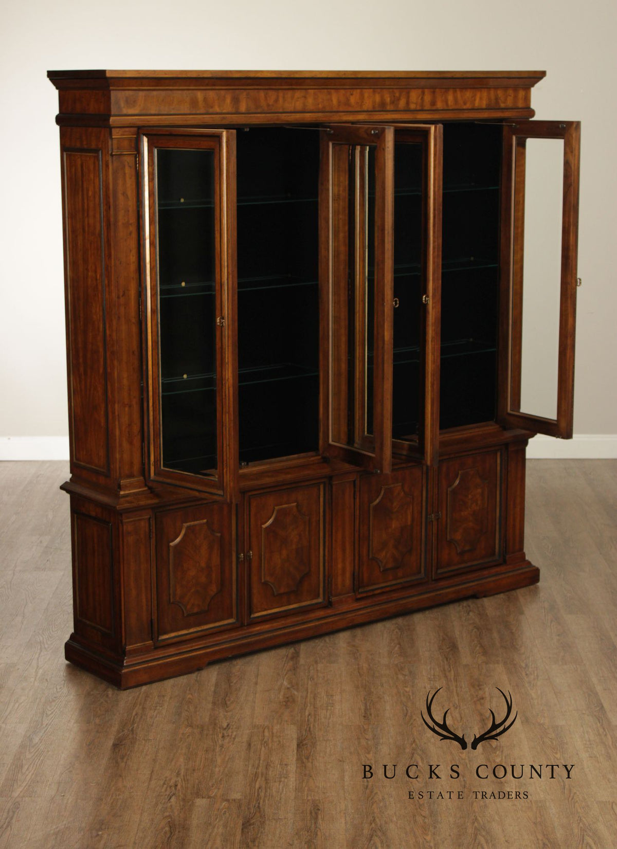 Drexel Heritage Furniture Sketchbook Collection Large Mahogany Breakfront China Cabinet