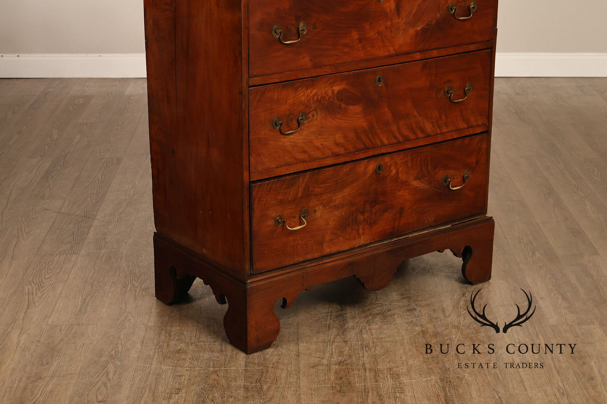 Antique 18th Century American Walnut Tall Chest Of Drawers