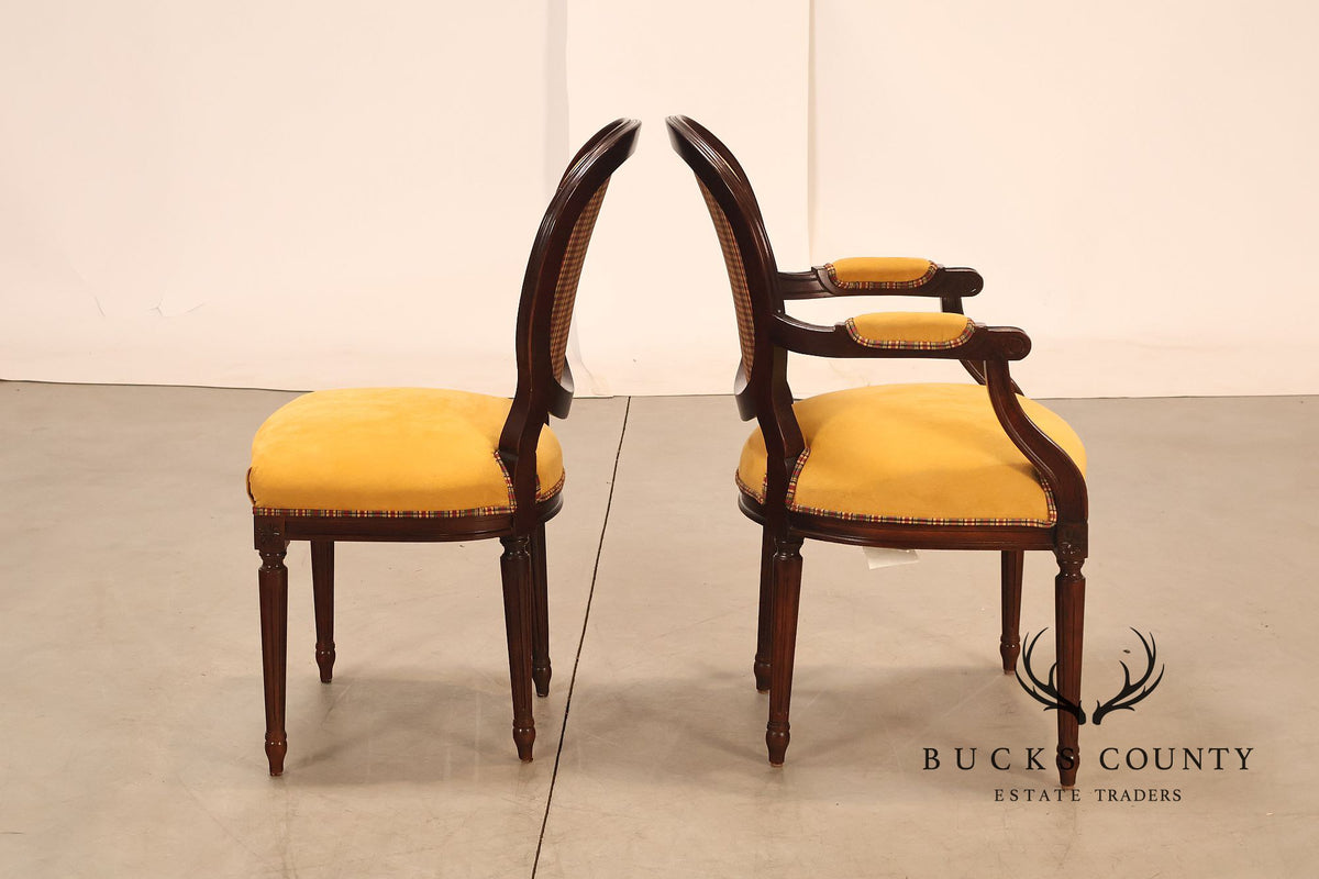 Century Furniture French Louis XVI Style Set of Ten Oval Back Dining Chairs