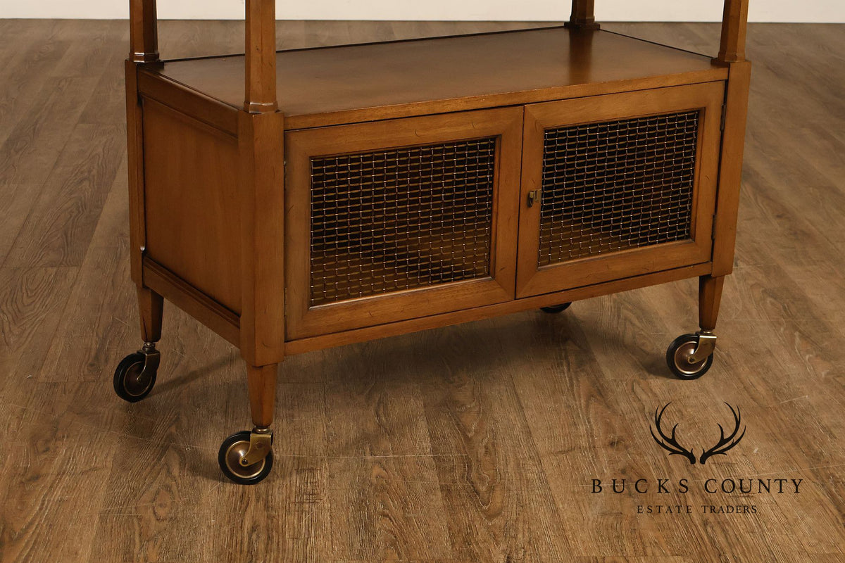 Henredon Vintage Walnut Drop Leaf Server Bar Cart