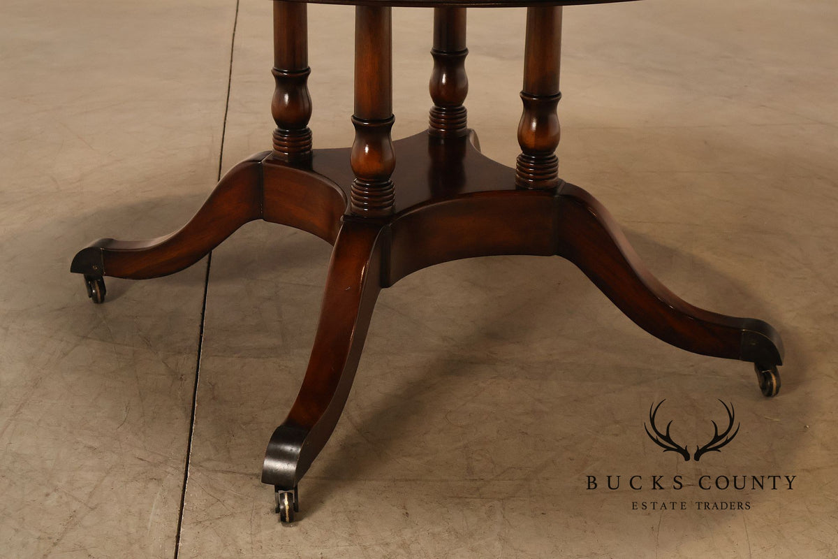 Theodore Alexander Regency Style Flame Mahogany Round Expanding Dining Table