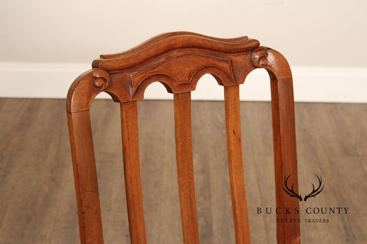 French Louis XV Style Pair of Carved Walnut Side Chairs