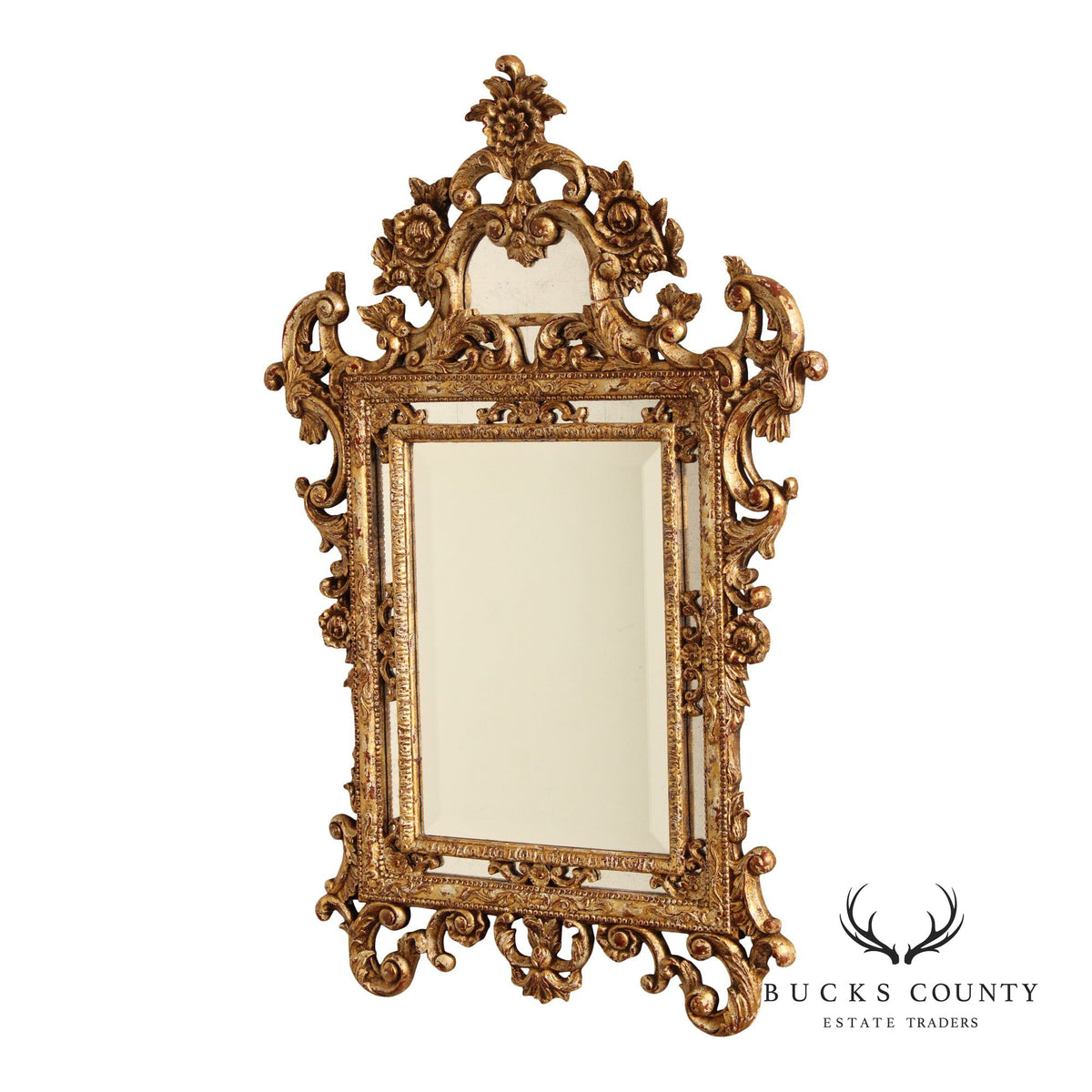 John Richard Italian Rococo Style Giltwood Carved Wall Mirror