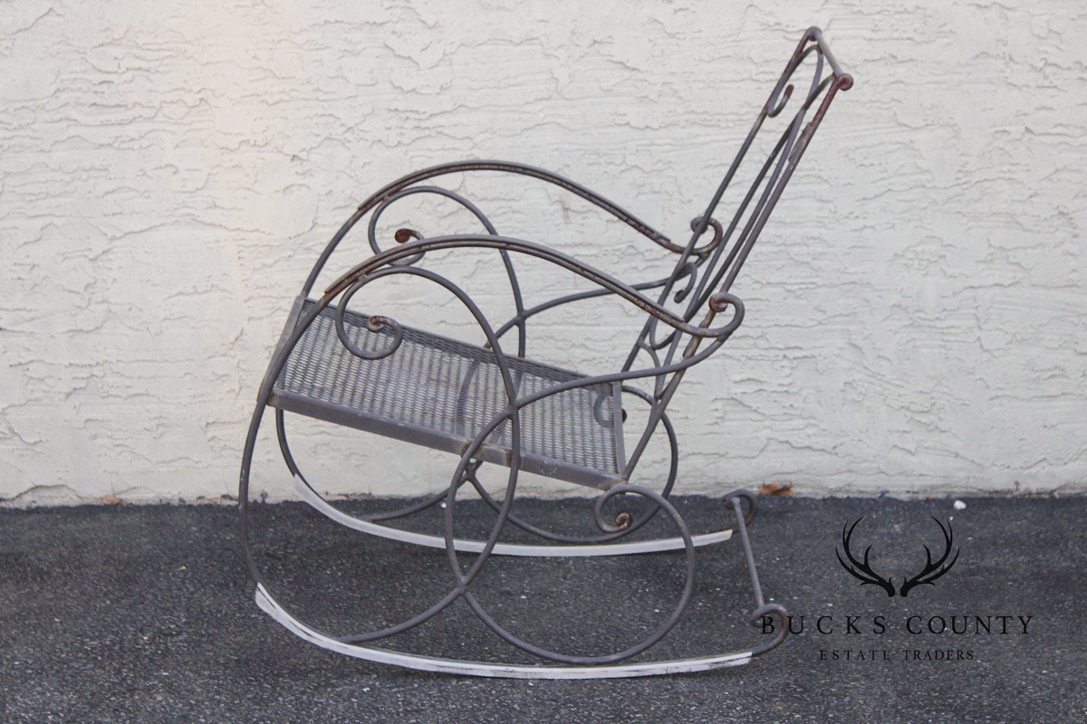 Vintage Wrought Iron Patio Rocking Chair