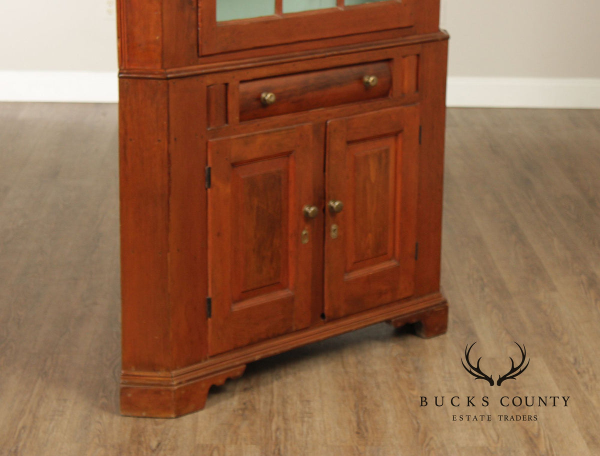 Antique Softwood Corner Cupboard