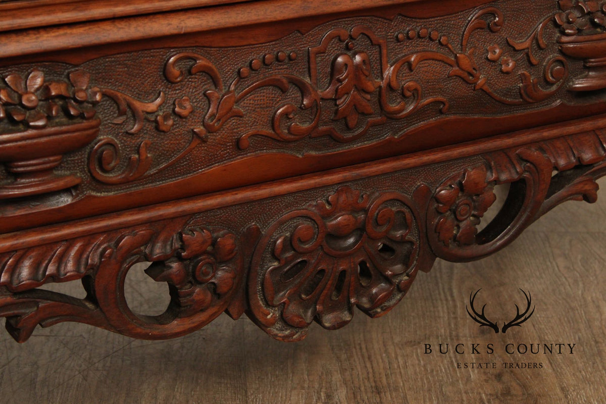 Georgian Style Carved Mahogany Commode