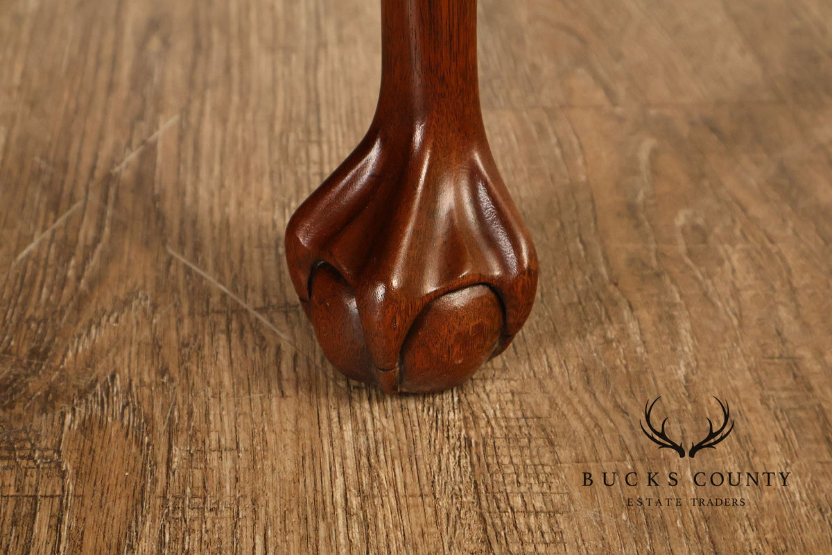Henkel Harris Chippendale Style Mahogany One Drawer Lamp End Table