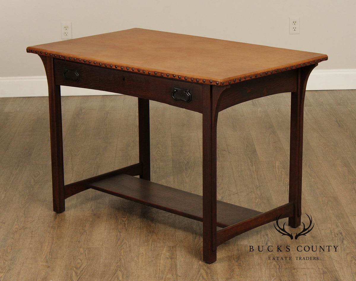 Lifetime Puritan Mission Oak and Leather Writing Desk
