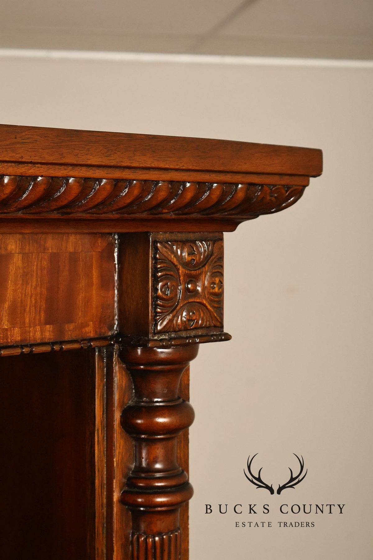 Maitland Smith Regency Style Mahogany Display Bookcase