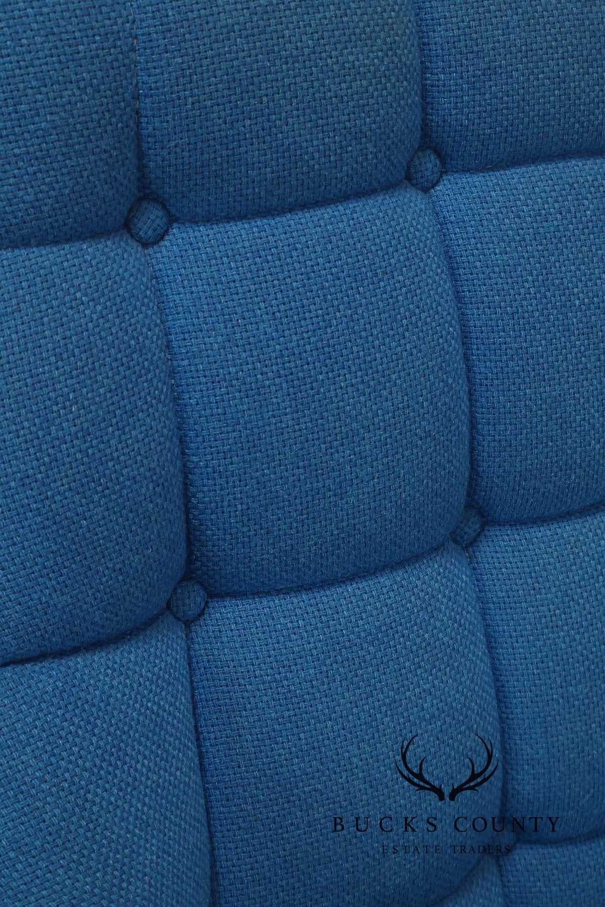 Vintage Schnadig Mid Century Modern Blue Upholstered Tufted Lounge Chair