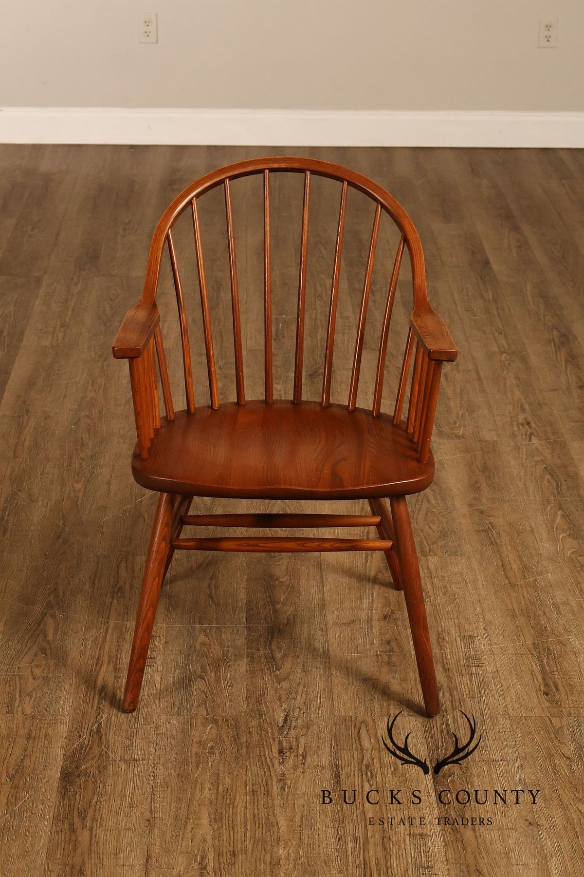 Claude Bunyard Design Set Of Four Windsor Style Oak Armchairs
