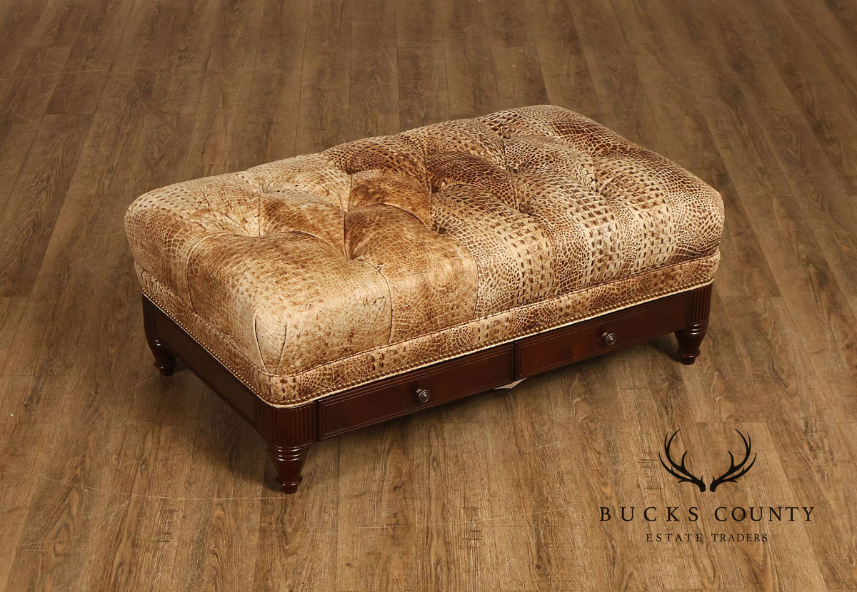 Hancock & Moore Tufted Leather "Robinson" Storage Ottoman