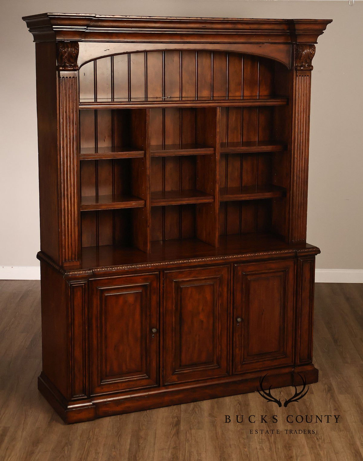 Sligh Large Traditional Lighted Bookcase Cabinet