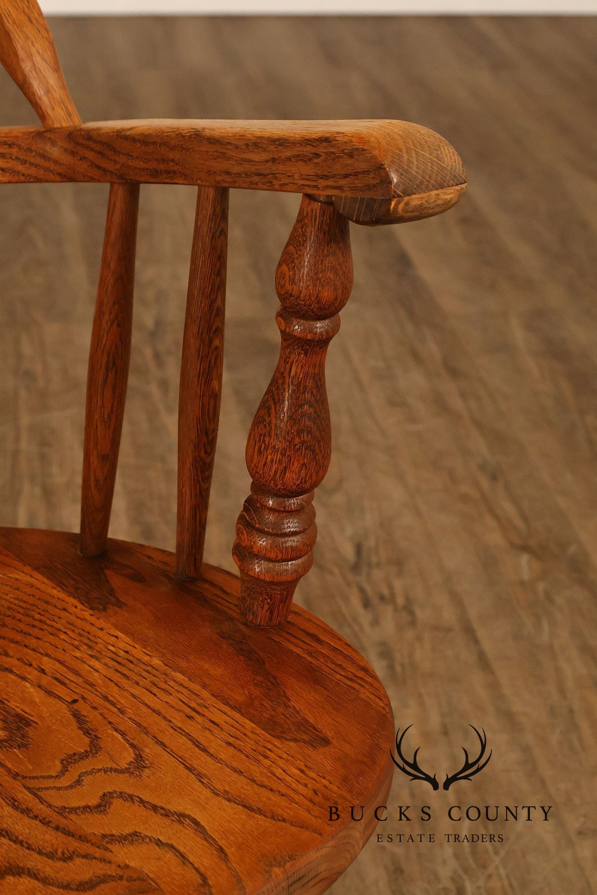 Vintage Pair of Oak Windsor Armchairs