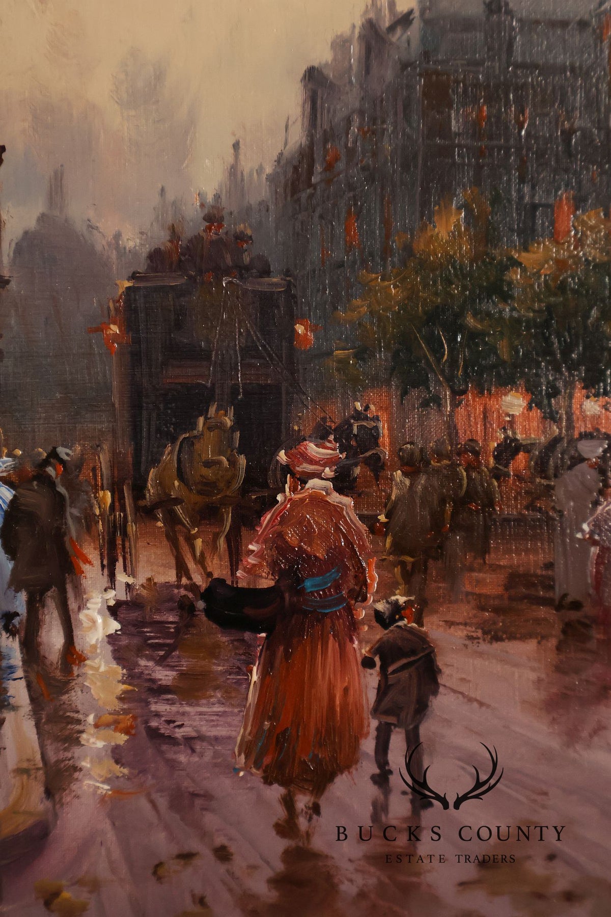 Impressionist Style Painting, Street Scene. Emilio Payes