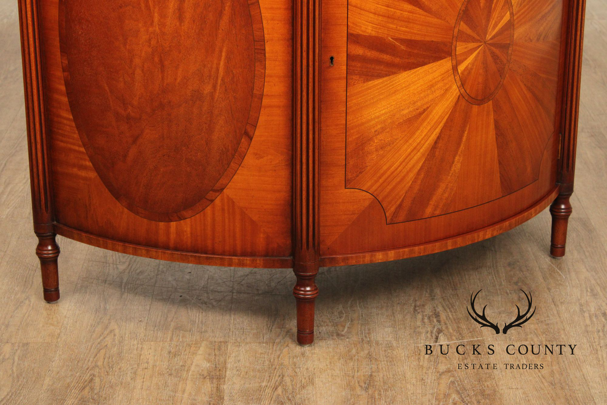 Georgian Style Demilune Cabinet With Starburst Inlay